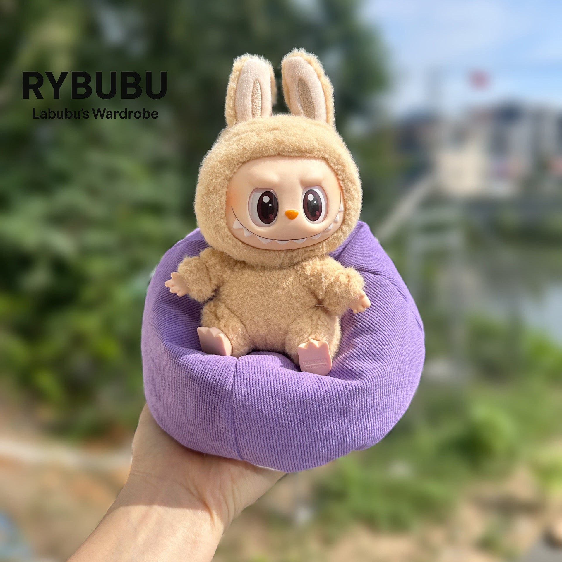 LABUBU doll sleeping doll lazy sofa 17CM lying chair sitting party accessories
