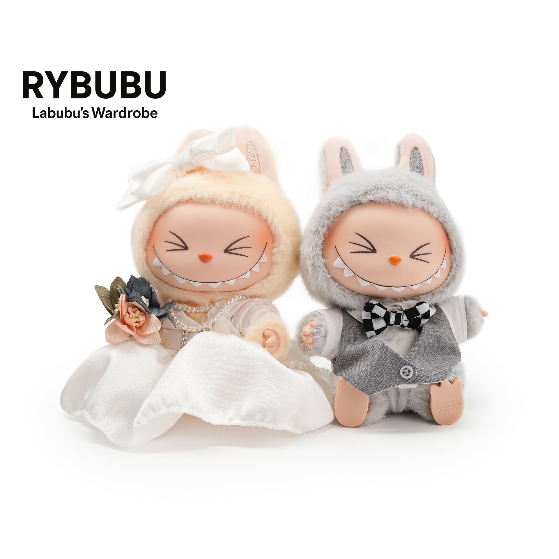 RYBUBU LABUBU vinyl sitting party, sweet silk, plush blind box cute baby clothes