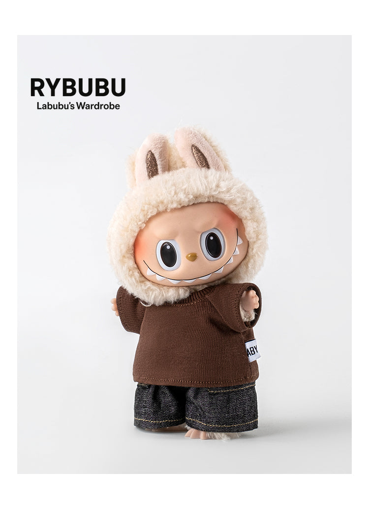 Rybubu × Babyfield Rabub clothes Macaron sitting 17cm vinyl LABUBU baby clothes short sleeves