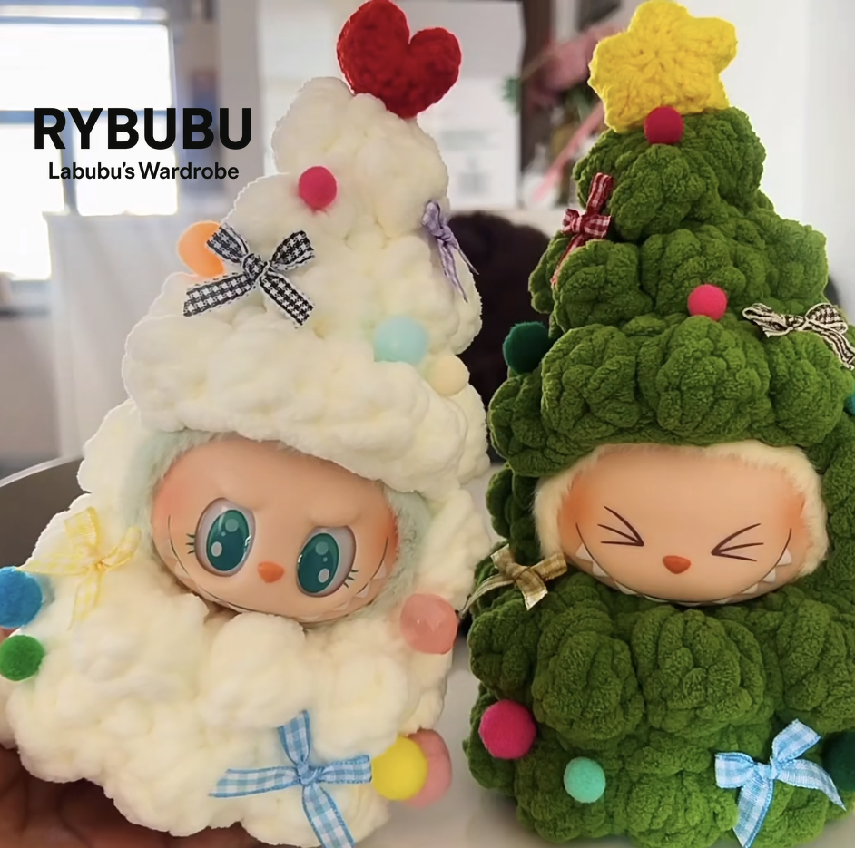 RYBUBU 10cm trendy toy universal baby clothes Christmas baby clothes handmade wool Christmas tree baby clothes niche creative gifts for friends