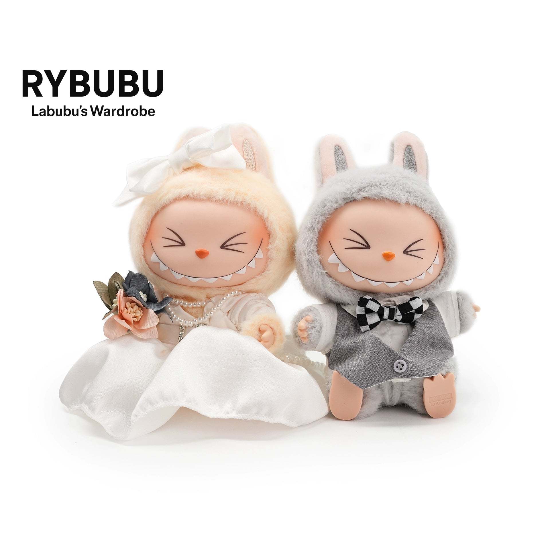 RYBUBU LABUBU vinyl sitting party, sweet silk, plush blind box cute baby clothes