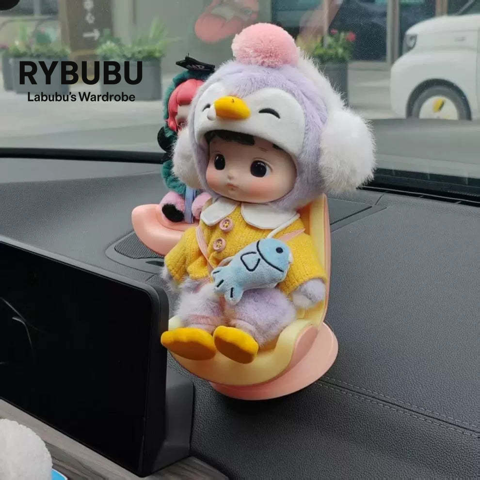 LABUBU car seat second generation sit party vinyl rabub car out trend seat