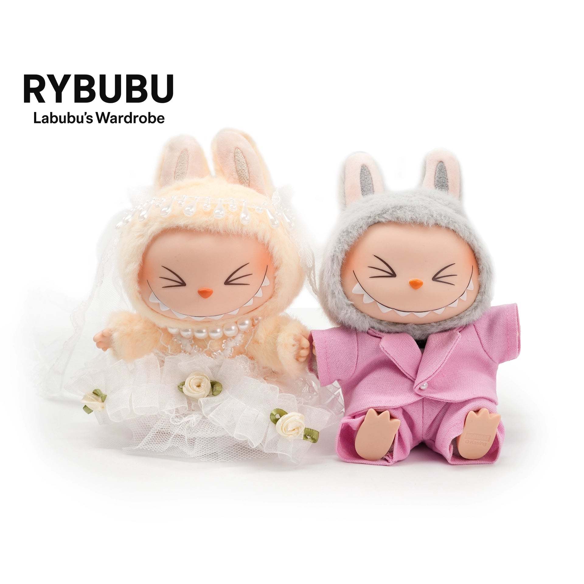 RYBUBU LABUBU vinyl sitting party, sweet silk, plush blind box cute baby clothes