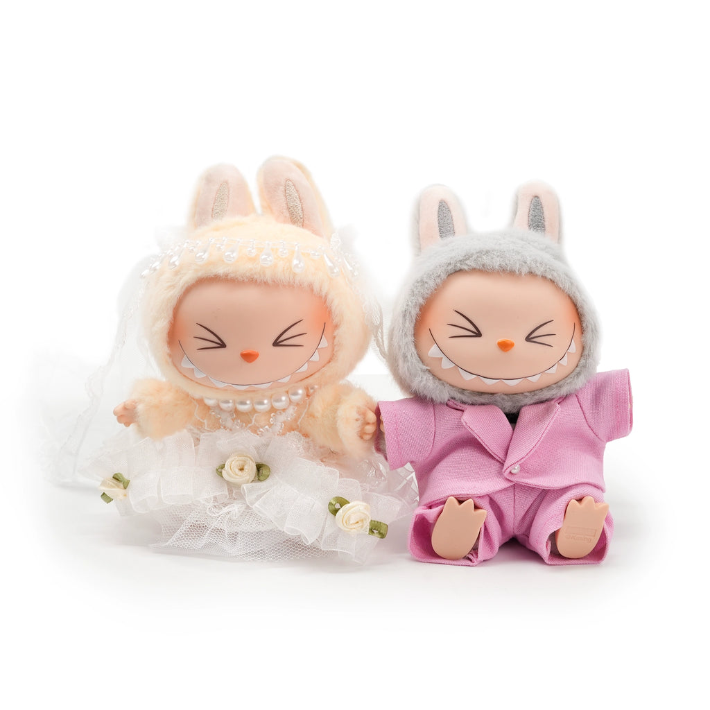 RYBUBU LABUBU vinyl sitting party, sweet silk, plush blind box cute baby clothes