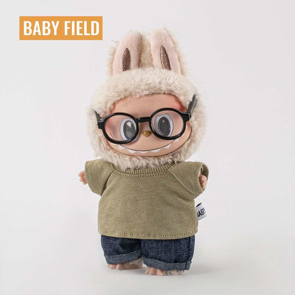 Rybubu × Babyfield Rabub clothes Macaron sitting 17cm vinyl LABUBU baby clothes short sleeves