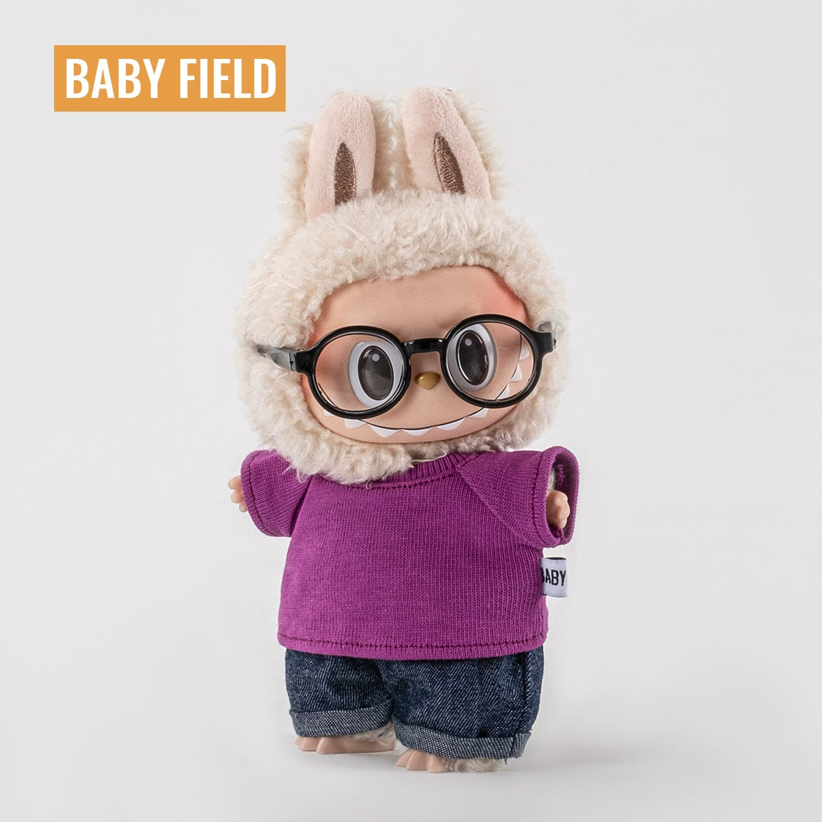 Rybubu × Babyfield Rabub clothes Macaron sitting 17cm vinyl LABUBU baby clothes short sleeves