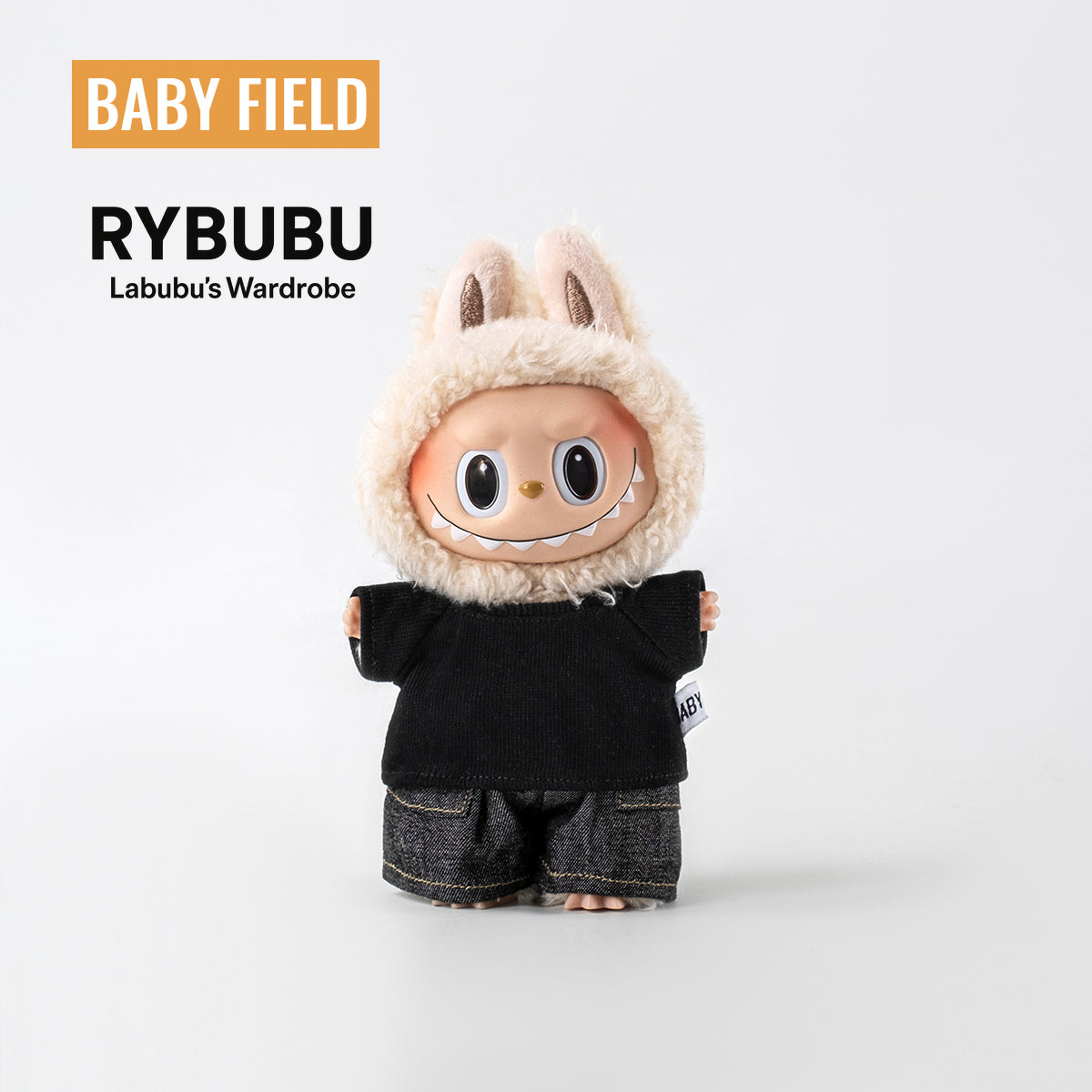 Rybubu × Babyfield Rabub clothes Macaron sitting 17cm vinyl LABUBU baby clothes short sleeves