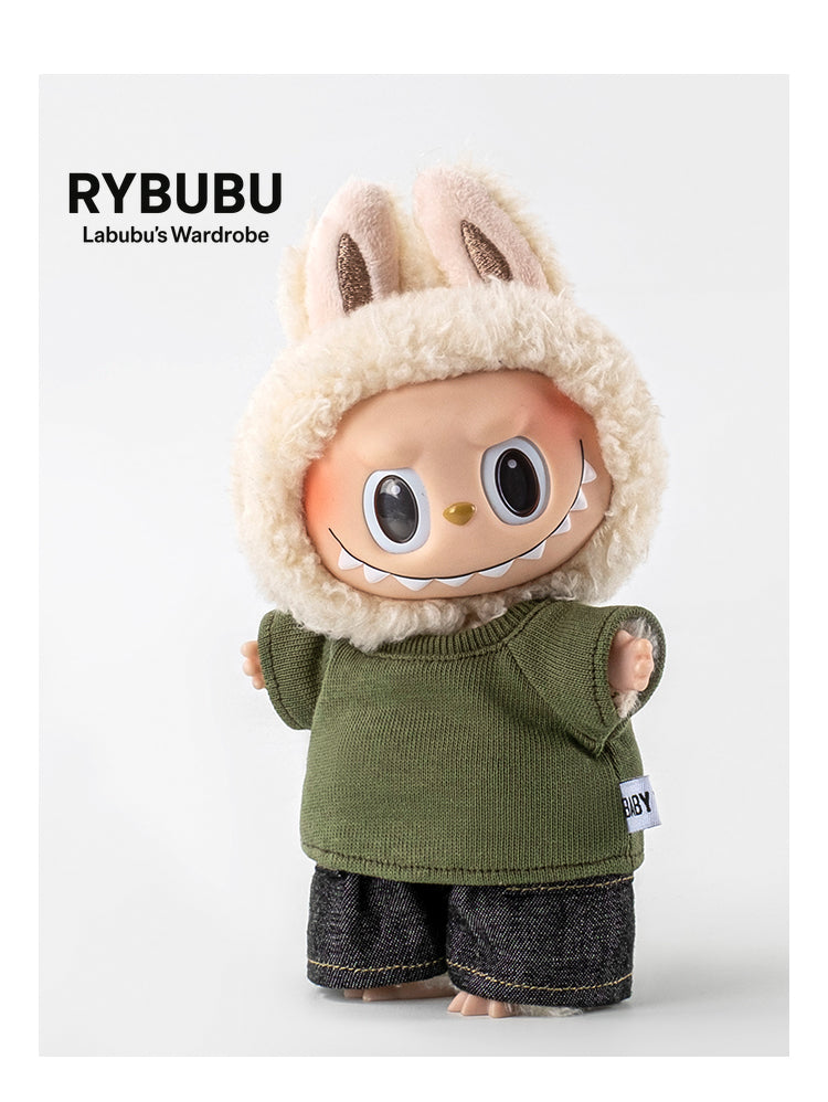 Rybubu × Babyfield Rabub clothes Macaron sitting 17cm vinyl LABUBU baby clothes short sleeves