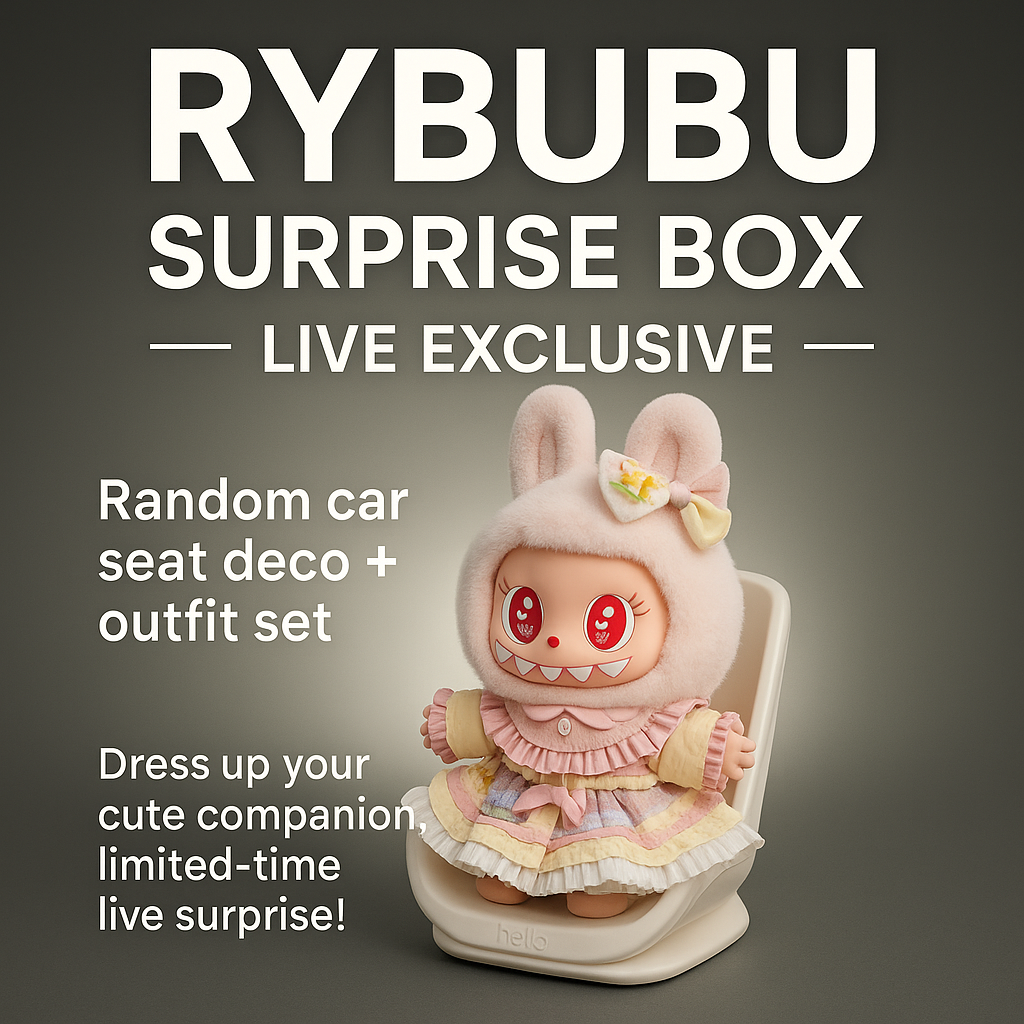 RYBUBU Live Mystery Box – Car Seat Deco + Outfit Set